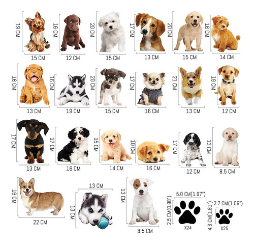 109 Pegatinas De Pared Para Perros Y Patas, Pegatinas 3d ...