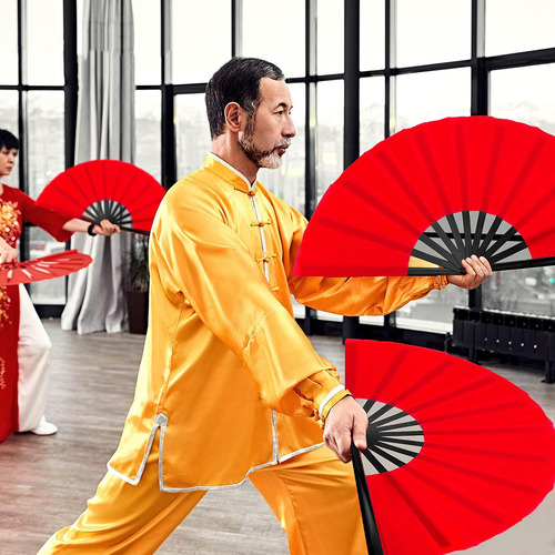 Abanico Grande Plegable Mano Artístico Kung-fu Tai De 8 Piez