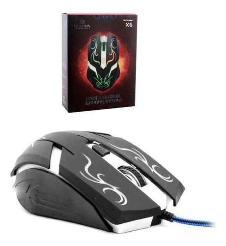 Gamer Mouse X6 Ultra Technology Usb Iluminado Black 