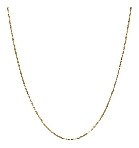 Collar De Cadena De Caja De Oro Amarillo Sólido Fino De 14k