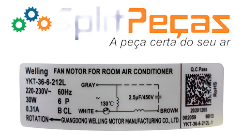 Motor Condensadora Ar Condicionado Philco Ykt-36-6-212l