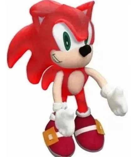 Pelúcia Boneco Ouriço Fofinho Coleção Turma Sonic Vermelho