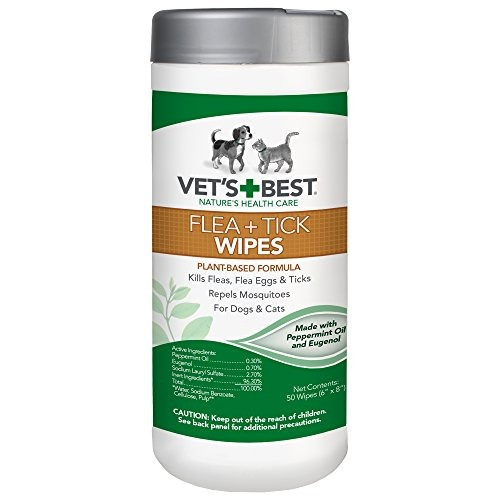 Vets Best Flea And Tick Wipes Para Perros Y Gatos 50 Toallit