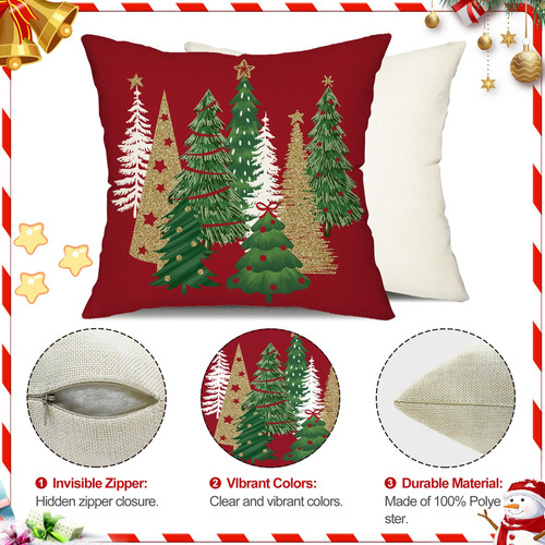 Juego De 2 Fundas De Almohada Navideñas 45 X 45 Cm