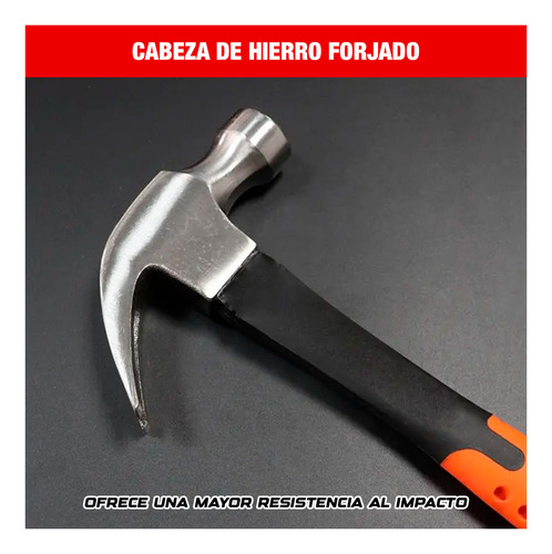 Martillo Carpintero Resistente Mango Fibra Madera 34cm