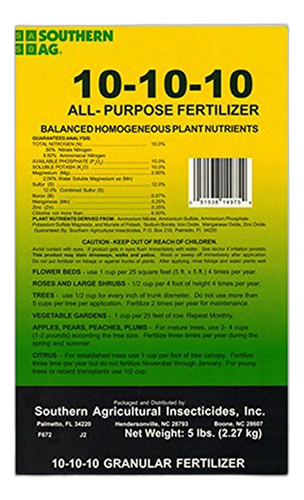 Fertilizante Granular Multiuso Southern Ag *******, 5 Lb