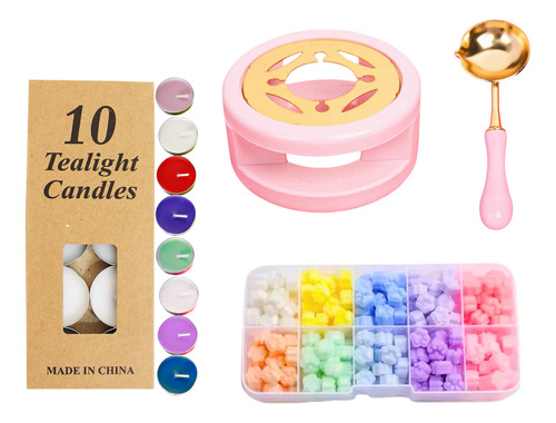 Combo Perlas Ibi Craft Cera Velas Sello Kit Para Empezar Surtido Combo 4 Pcs Ibi Craft