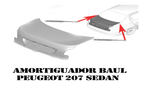 Imagen 2 de 3 de Amortiguador Baul Peugeot 207 Sedan Original Stabilus
