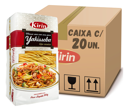 Macarrão Yakissoba Tipo Caseiro Kirin Cx Com 20 Un De 500 Gr