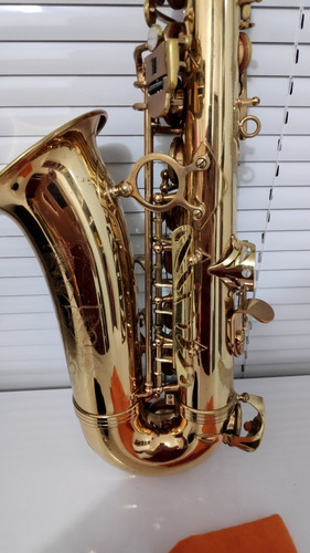 Saxofone Mib Alto Vince Dourado Completo Revisado