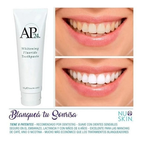 Imagen 3 de 5 de Pasta De Dientes Blanqueadora Nu Skin Ap 24 Nuskin