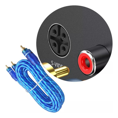 Cable Audio Rca 2 Plugs Macho A Macho Dorados 1.8m 080-087