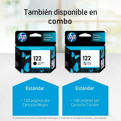 Combo Cartucho Hp 122 Negro Y Color Ch561hl Ch562hl Original