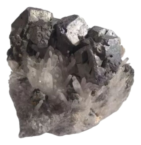 Drusa Cuarzo Pirita Galena - Ixtlan Minerales