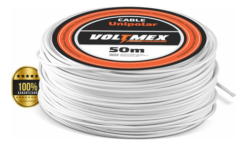 Cable Eléctrico Calibre 12 Thw Cca De 50m Color Blanco 600 V