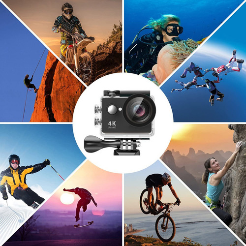 Câmera de ação esportiva Click H9r 4k wifi controle prova dágua Moto cor preto