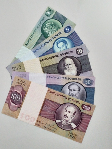Vendo Coleção De 5 Notas Antigas De Cruzeiros / Década 70 (Usado)