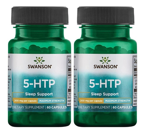 5-htp 5htp 200mg 60 Cap Potencia Maxima Pack 2x Envio Gratis