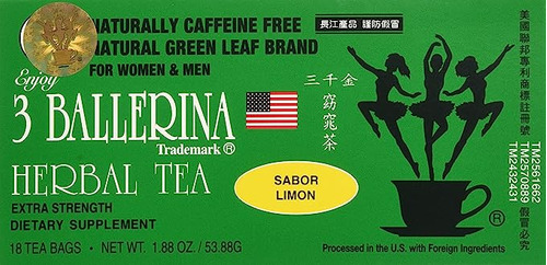 3 Ballerina Tea Dieters Drink Extra Strengh Lemon Flavor (3