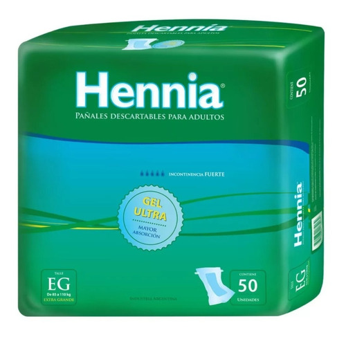 Pañales Para Adultos Descartables Hennia Adultos Rectos Extra Grande Extra Grande X 50 u