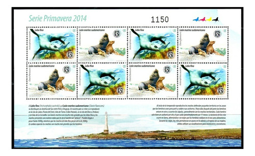 2014 Fauna Marina- Lobo Leon Marino - Uruguay ( Bloque) Mint