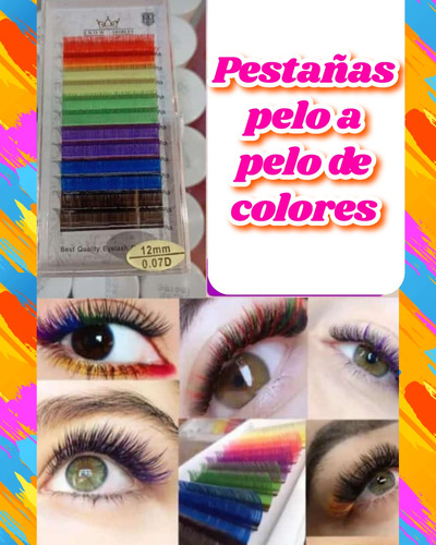 Pestañas De Colores Pelo A Pelo 