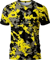 Comprar Remera Camuflada Negro Amarillo Militar Tactica Fullprint