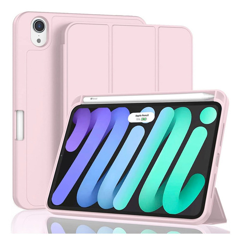 Funda Smartcover Para iPad Mini 6 + Espacio Para Pencil Rosa
