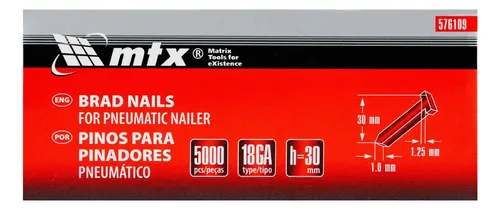 Pino Para Pinador Mtx 30mm 5000 Peças | MercadoLivre