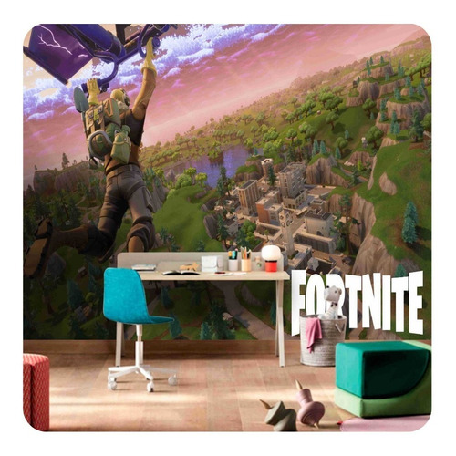 Papel De Parede Adesivo Premium Game Fortnite Novos Modelo