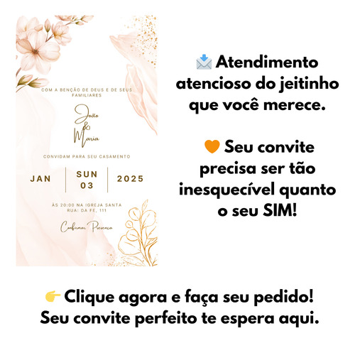Convite De Casamento Whatsapp Digital Envio Imediato Modelo 5