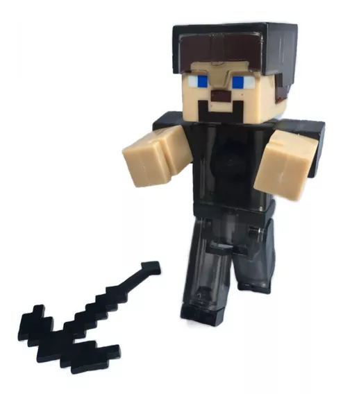 Figura Minecraft Muñeco Articulado Con Arma Luz Led Bootleg