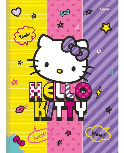 Kit 2 Cuadernos Hello Kitty Folleto 1/4 80fls + 1 Dibujo
