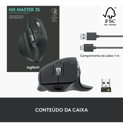 Mouse Sem Fio Logitech Mx Master 3s - Grafite Grafite