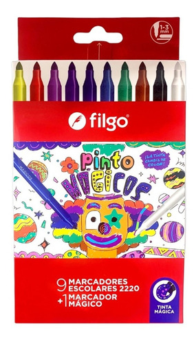 Marcador Marcadores Escolares Mágicos Filgo Caja X10