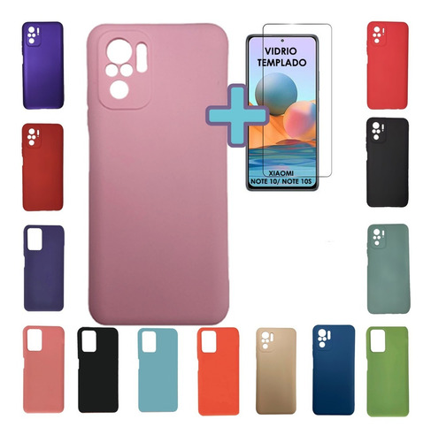 Funda Protector Silicona Xiaomi Redmi Note 10 - 10s Y Vidrio