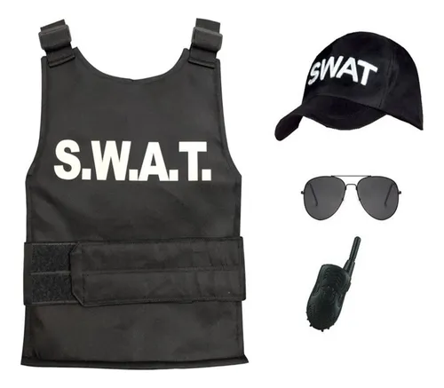 Fwefww Disfraz De Chaleco Antibalas Y Gorra Swat
