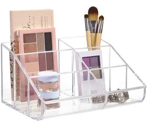 Organizador De Maquillaje Con 6 Compartimentos De Plastico 