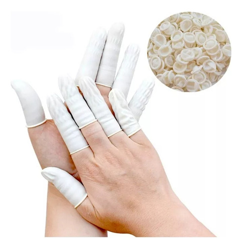 100u Dedales De Látex Para Manicure O Cunas Para Dedos