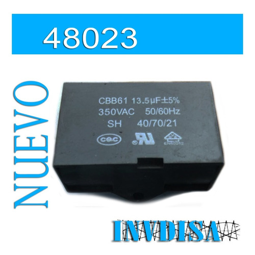 Capacitor Motor Cbb61 13.5uf 350vac  40/70/21 - N U E V O