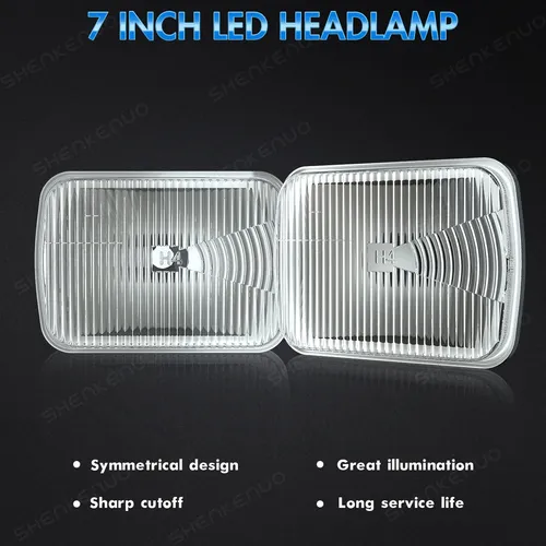 Carcasa De Faro Cuadrada De 7 Pulgadas, - 9003/h4 Led Faros
