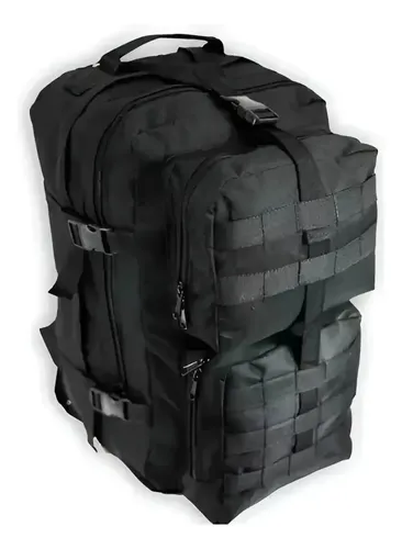 Mochila Táctica 50 L Trekking Asalto Varios Colores Dinamic Negro Liso