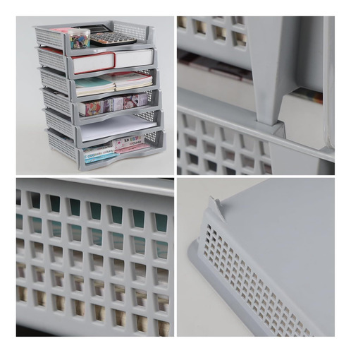 Bandejas De Almacenamiento De Papel Apilables De 6 Niveles