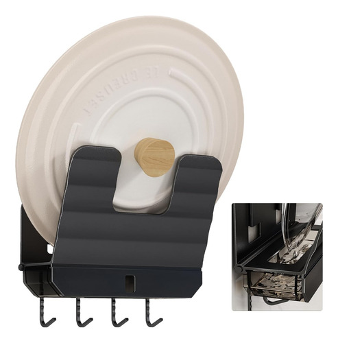 Soporte De Pared Para Tapas De Olla Con Caja De Drenaje, Org