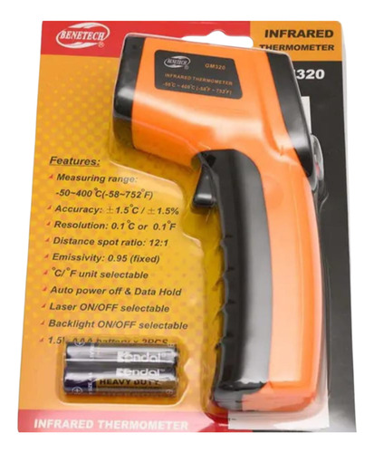 Benetech GM300 termómetro industrial infrarrojo pirómetro -50 a 450c