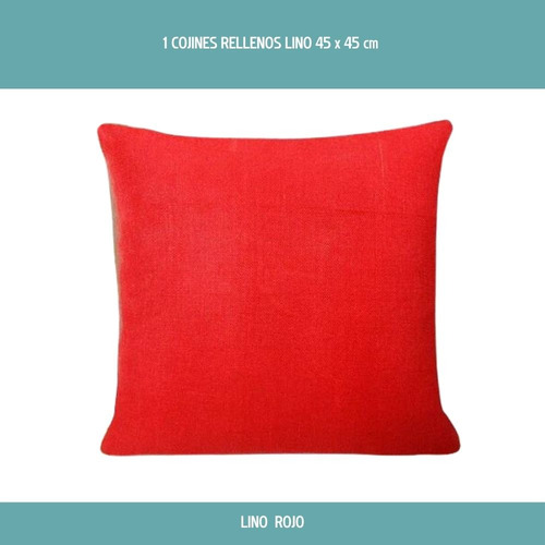 1 Cojin De Lino Varios Colores Decoracion Rojo Lino
