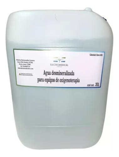Agua Destilada 20 Lts. Para Cpap Y Concentrador De Oxígeno