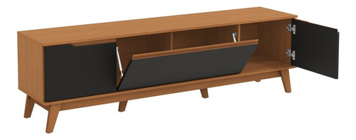 Rack Kappesberg 3 Portas Canela/preto Fosco 180cm