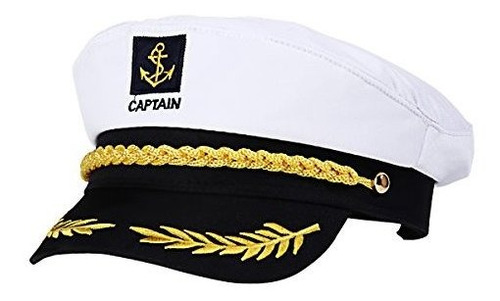 Sombrero Gorra De Capitan Navy Marine Admiral Blanco