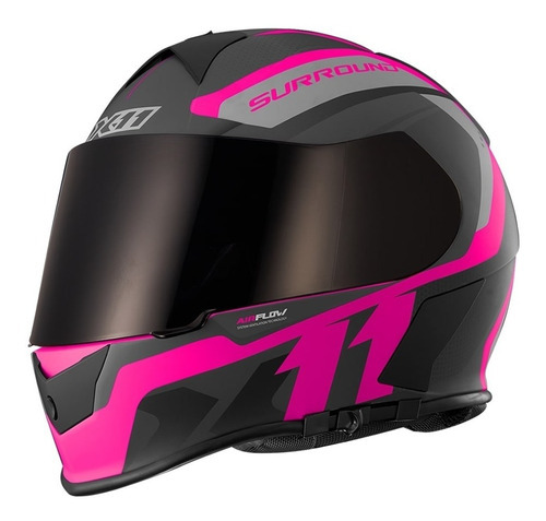Capacete X11 Revo Pro Surrounder Rosa Desenho Surround Tamanho do capacete 60